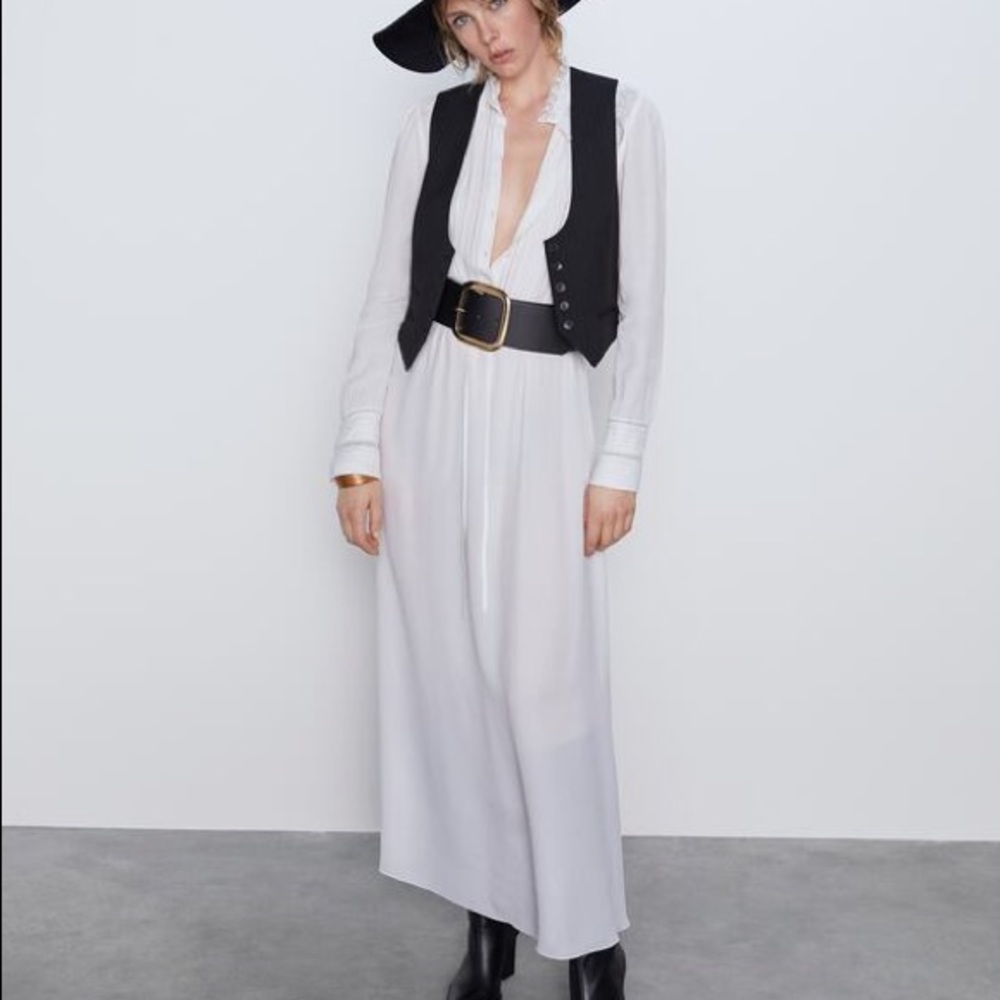 Zara white long dress